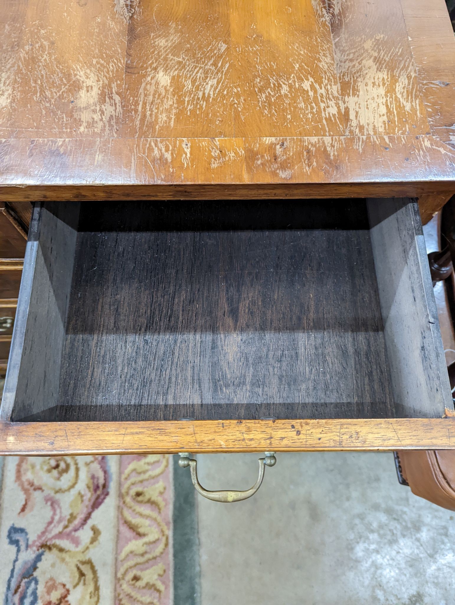 A pair of reproduction George III style yew chests, width 75cm, depth 43cm, height 74cm